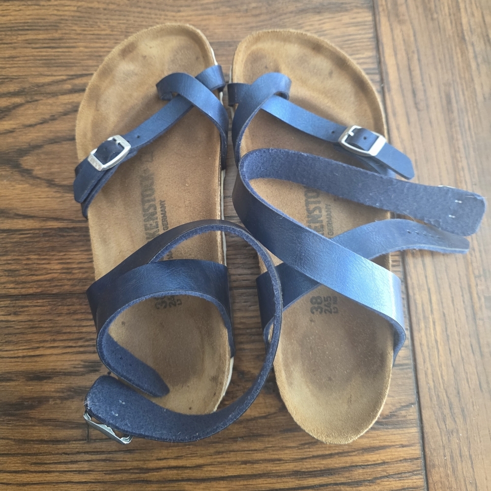 Birkenstock Blanca chromeBlue Strappy Sandals